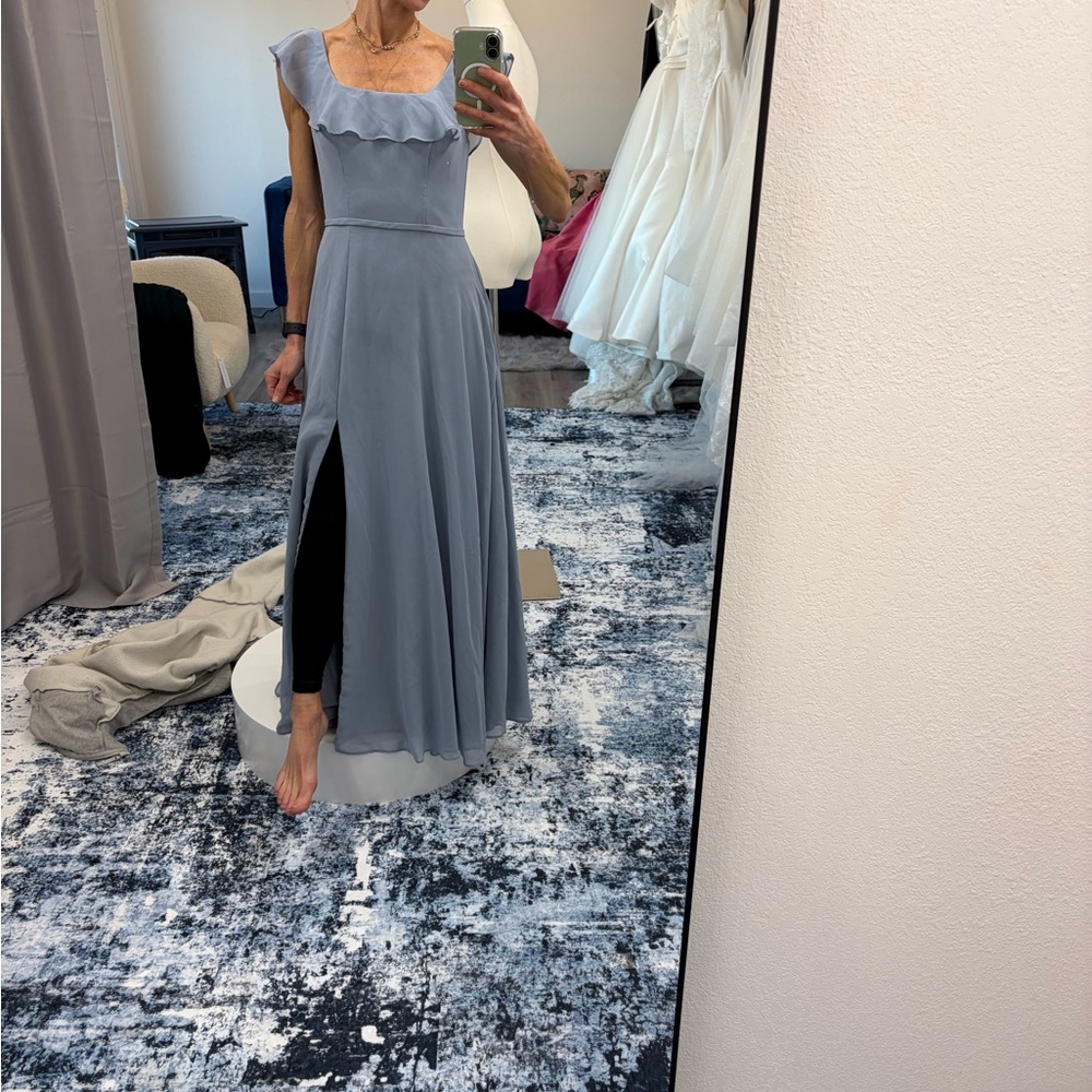 Azazie Light Blue Maxi Dress - Picture 3 of 11